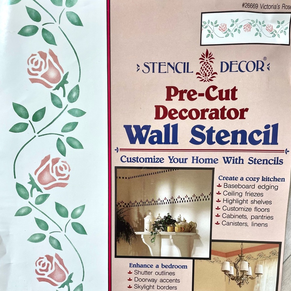 Plaid Stencil Decor Wall Stencil Victoria’s Rose # 26669